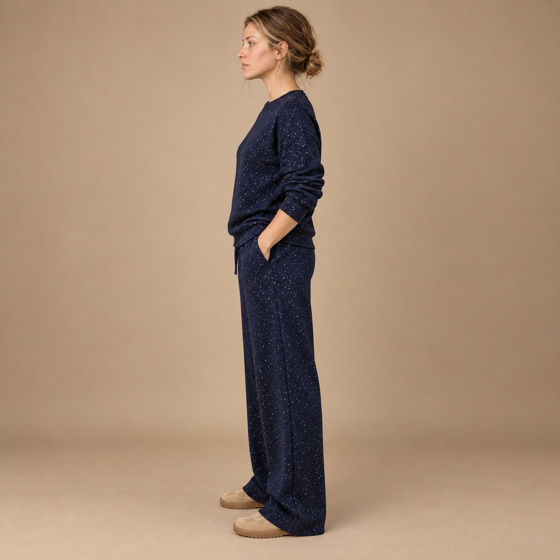 Co-ord sæt til dame med glitter