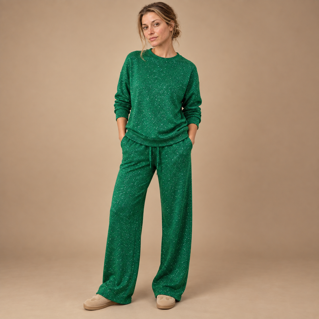Co-ord sæt til dame med glitter