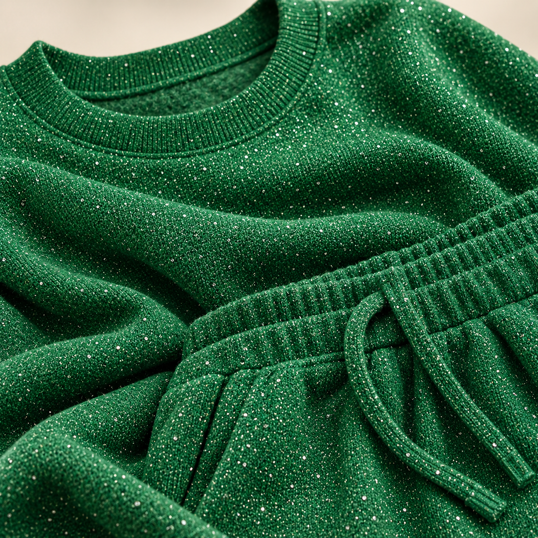 Co-ord sæt til dame med glitter