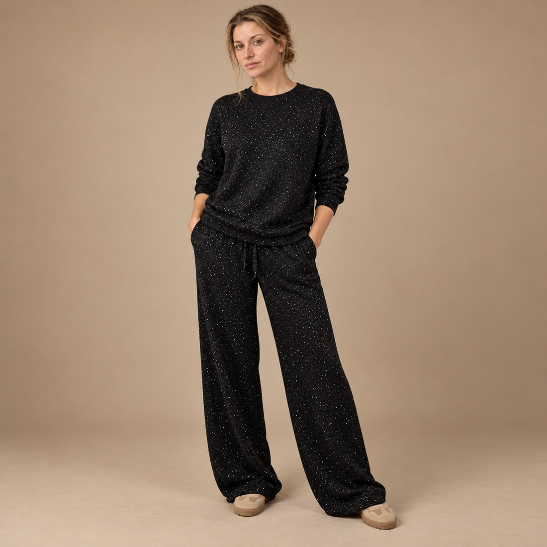 Co-ord sæt til dame med glitter