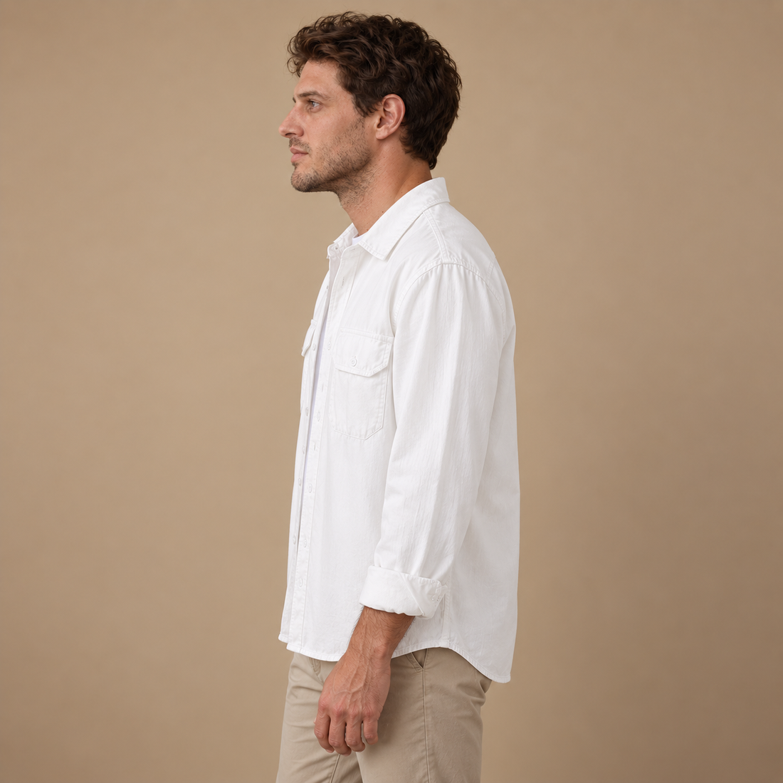 Overshirt til herre med løs pasform
