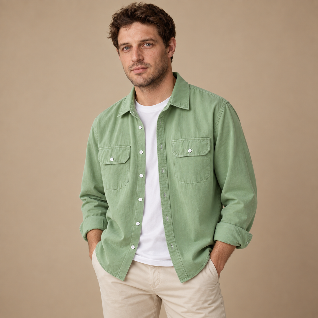 Overshirt til herre med løs pasform