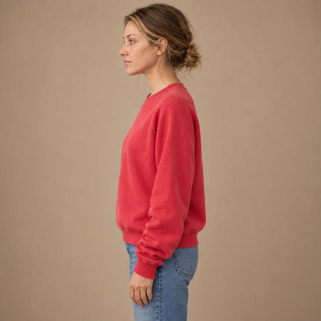 Sweatshirt til dame med raglanærmer og rund hals